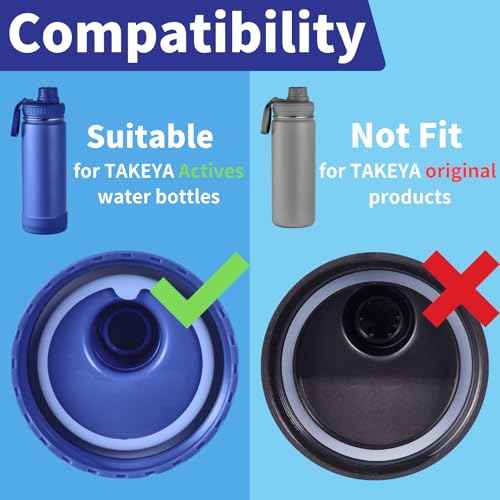 Lid Gasket Replacement for TAKEYA Actives Water Bottle 24OZ, Leak-Proof Rubber Seal Ring Gaskets O Ring Replacement Parts, Compatible with TAKEYA Actives All oz (Not for TAKEYA Originals) (17)