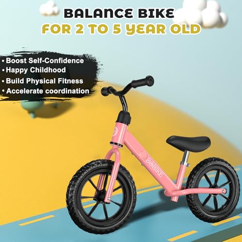 Balance Bike for Toddlers 2-5 Years Old - Pink Classic - No-Pedal Training Bike for Kids
