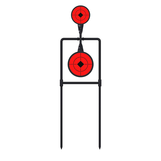 Atflbox Double Blast High Caliber Spinner Auto Reset Steel Target for Centerfire Handguns Up to .44 Magnum Outdoor Target Shooting
