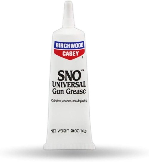 Birchwood Casey SNO Universal Gun Grease, 0.5oz Tube | Semi-Clear Non-Staining Metal Preservative & Gun Lubricant for Smooth Functioning of Gun Parts