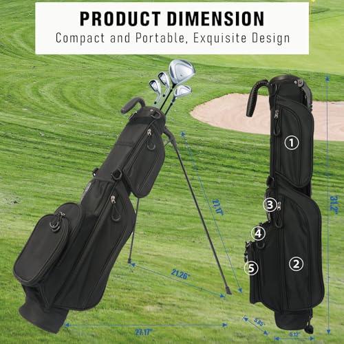 Lightweight Golf Stand Bag with Cooler Pockets & Padded Strap