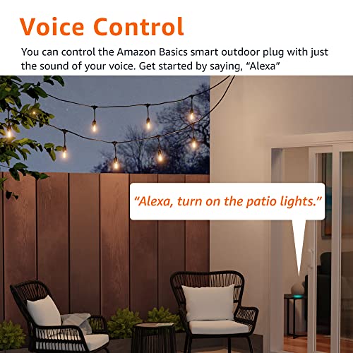 Outdoor Smart Plug with 2 Control Outlets - Weather Resistant Wi-Fi Alexa Compatible