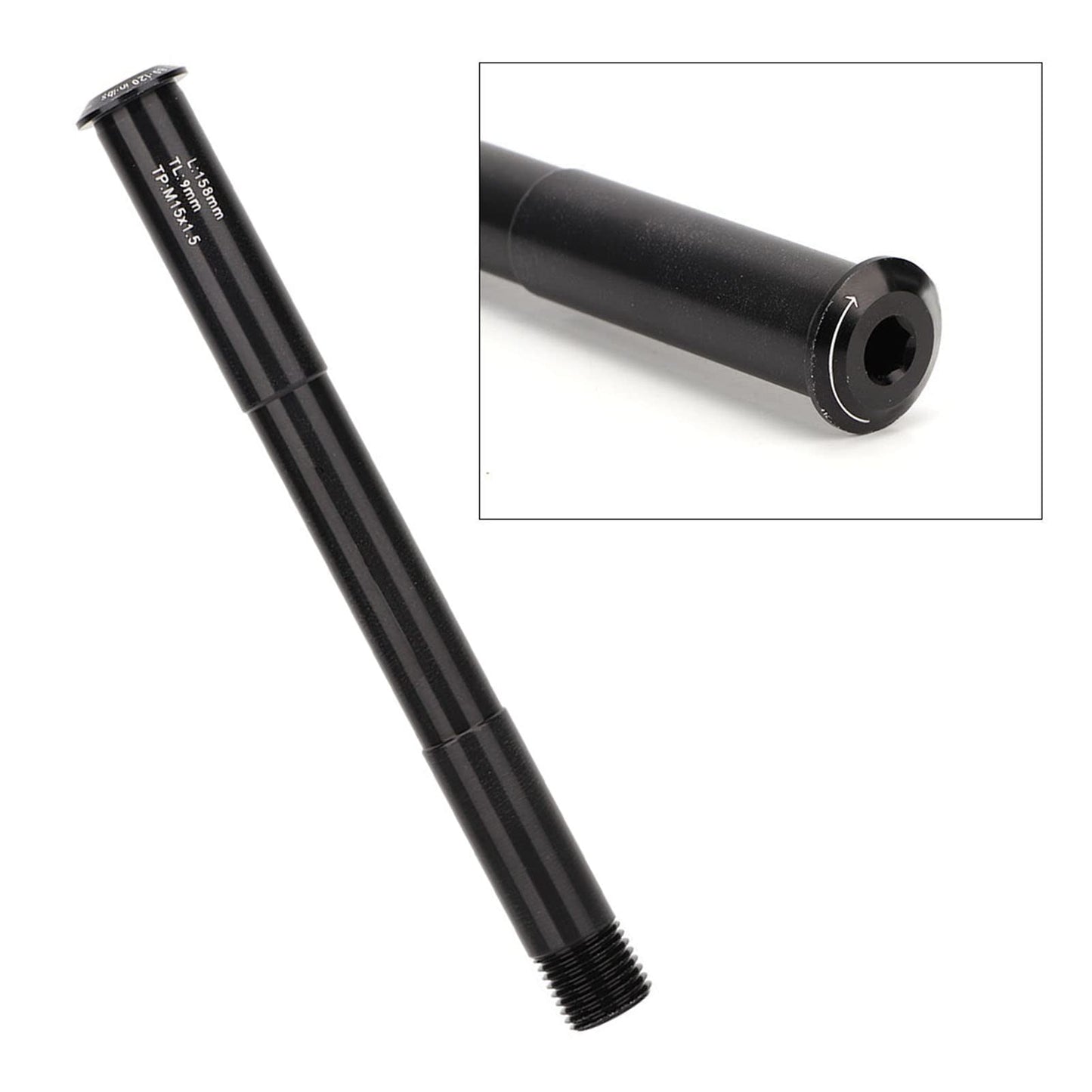 Headerbs 15X110 for, 15X110 Thru Axle, Quick Release Aluminum Alloy Front Fork Thru Axle Skewer 110x15mm/4.3x0.6in for Rockshox