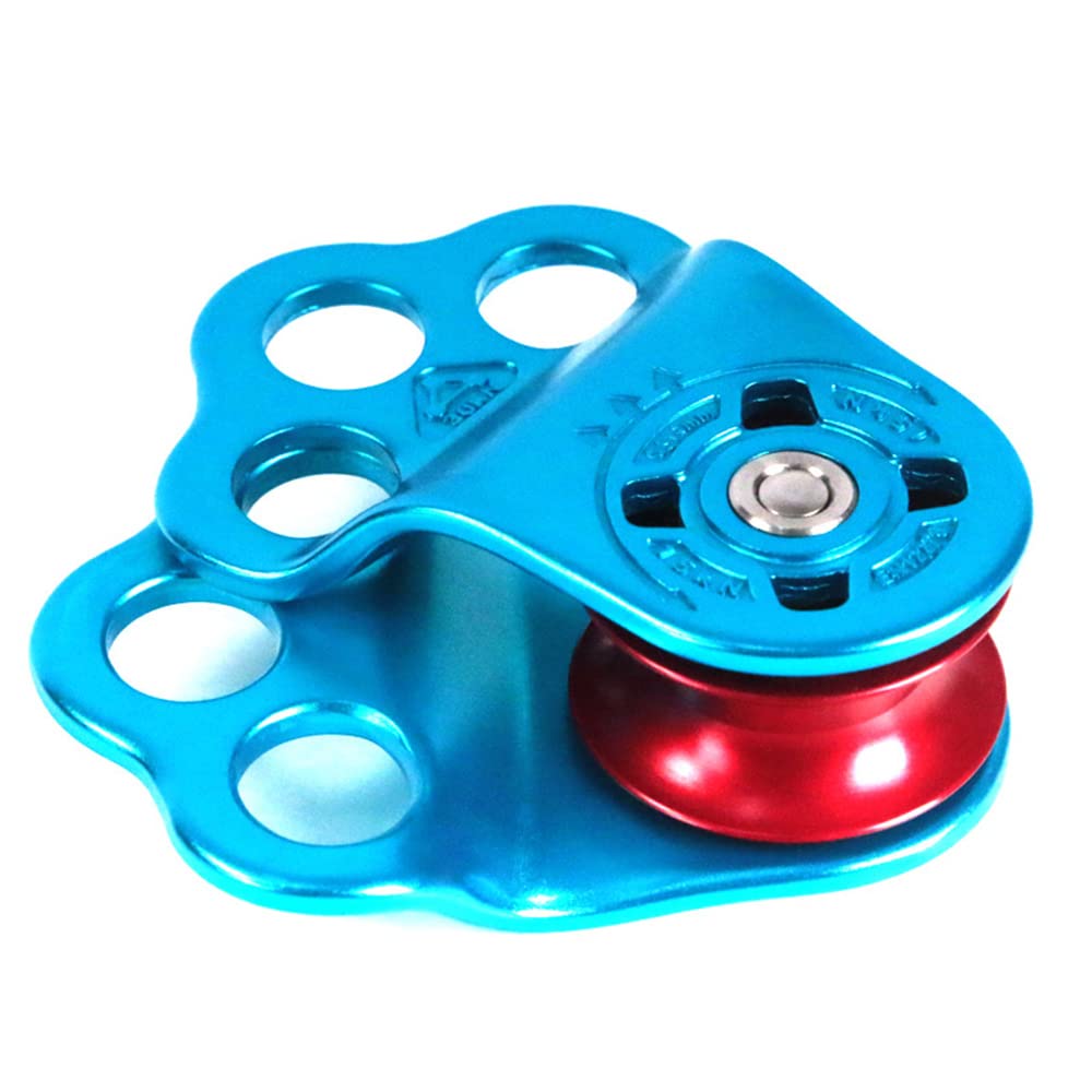 JOTOUCH Climbing Pulley,30KN Three Holes Ball Bearing Single Pulley,Rock Climbing Pulley for 14mm Rope Hauling, Rock Climbing, Rescue Applications, Zipline Sports Etc