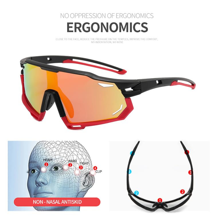 HUVORA Polarized Sports Sunglasses for Men Women Cycling Baseball Fishing Riding UV Protected Lightweight Anti Glare Goggles