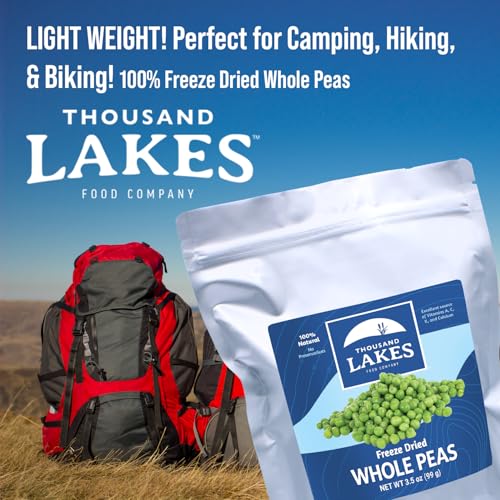 Freeze Dried Whole Peas - 3.5 oz Resealable Pack of 1 - Healthy Snack & Cooking Ingredient
