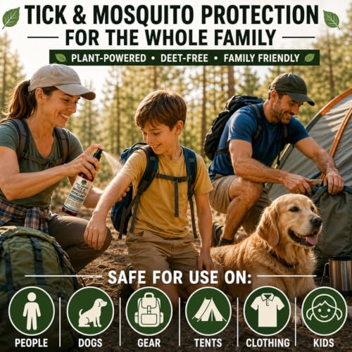 8 Fl Oz Botanical Tick & Mosquito Repellent for Humans and Dogs – Field-Ready Outdoor Spray