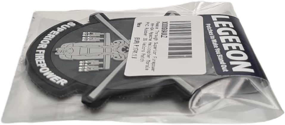 AH-64 Apache Helicopter PVC Patch - Velcro Compatible for Hats, Backpacks & Gear