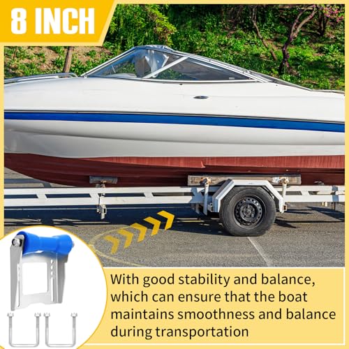 8 Inch Boat Trailer Keel Roller Assembly Kit with Galvanized Bracket and TPU Roller