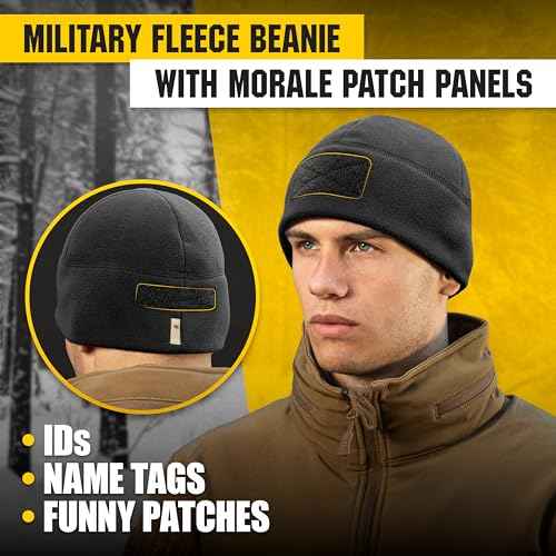 M-Tac Tactical Beanie Fleece Watch Cap - Winter Hat Elite - Patch Panel