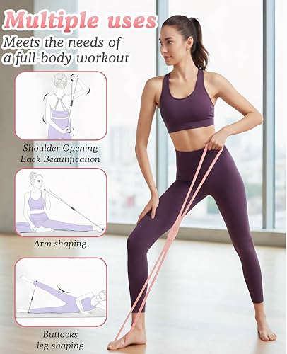 Figure 8 Resistance Bands Set for Full-Body Workout - 3 Pack, Non-Slip Handles