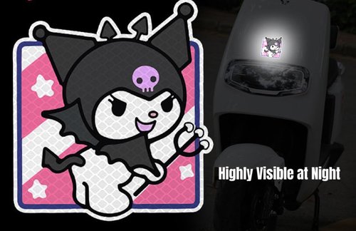High Reflective Stickers Anime Sticker for Helmet Cute Safety Sticker Reflective Diamond Grade High Visibility Tapes for Night Riding Bike Motorcycle Helmet Waterproof Anime Decals (Demon)