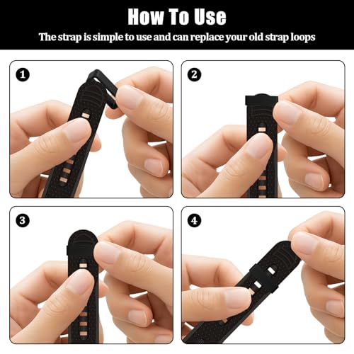 8 Pack Silicone Watch Band Keepers for Smart Sport Watches - Strap Holder Loops