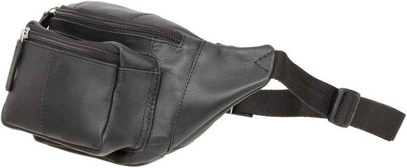 Visconti Classic Waist Pack/Pouch/Fanny Pak/Bumbag made of Genuine Quality Leather (Black)