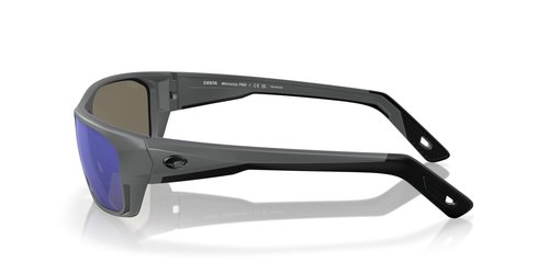 Costa Man Sunglasses Matte Gray Frame, Blue Mirror Lenses, 57MM