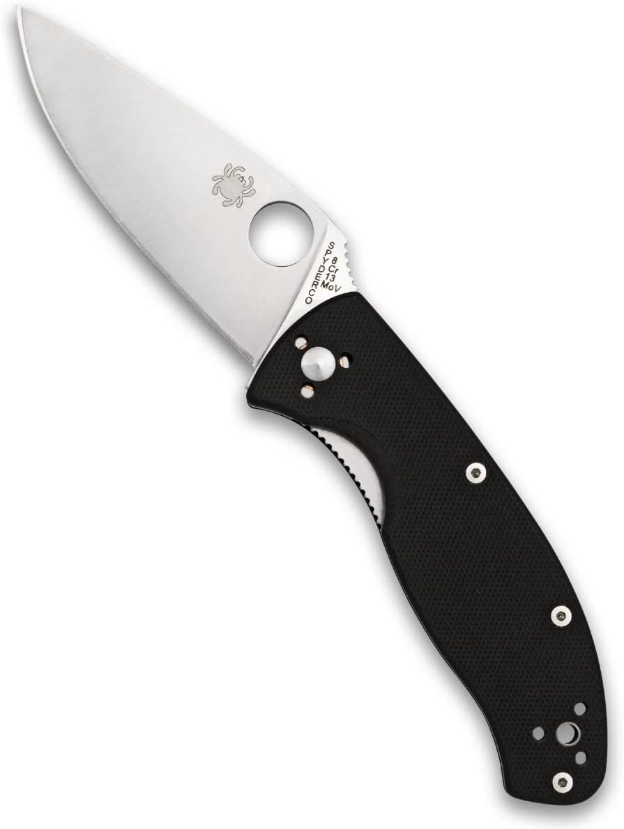 Spyderco Tenacious G-10 Black Mid-Sized Folding Knife - LinerLock Lock Type - C122GP