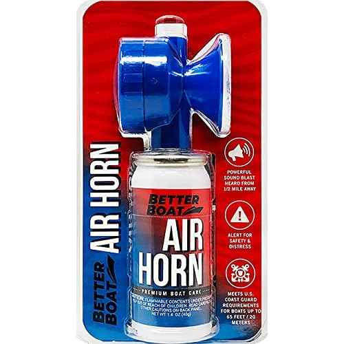 Marine Safety Air Horn, Very Loud Handheld Fog Horn, Mini Compressed Can 1.4oz for Boating and Walking Safety 1.4oz