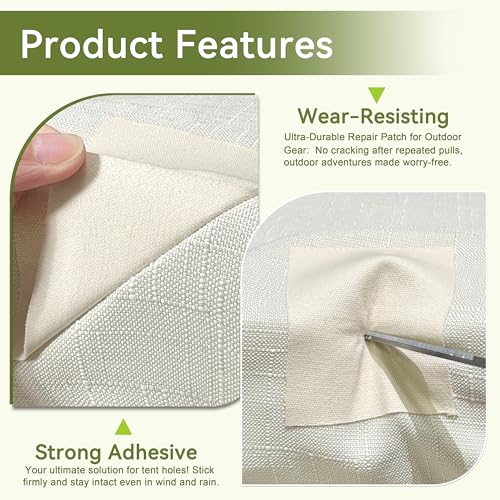 Canvas Repair Tape Self-Adhesive Waterproof Patch - 3x79 Inches Light Brown