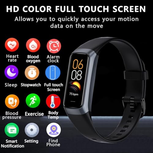 Fitness Tracker with 24/7 Heart Rate Blood Oxygen Sleep Monitor,Activity Tracker with 1.1" AMOLED Touch Color Screen, Multiple Sport Modes Step Counter,IP68 Waterproof for Women Men
