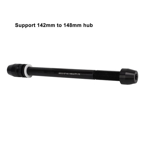 Bike Trainer Thru Axle, Aluminium Alloy Thru Axle Adapter Adjustable Length Bike Trainer Thru Axle Adapter Easy Installation Bike Trainer Axle Shaft for M12x142 to M12x148mm Hub