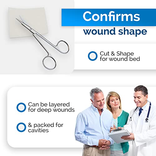 Calcium Alginate Wound Dressing 4x5 Inches - 10 Non-Stick Absorbent Pads for Heavy Exudate