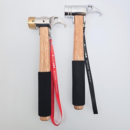 Camping Hammer for Tent Camping- High-Quality Steel & Solid Wood Handle with Cushion Grip - Tent Stake Hammer and Puller with Safety Strap, Heavy Duty Camping Mallet for Tent Stakes (Copper)