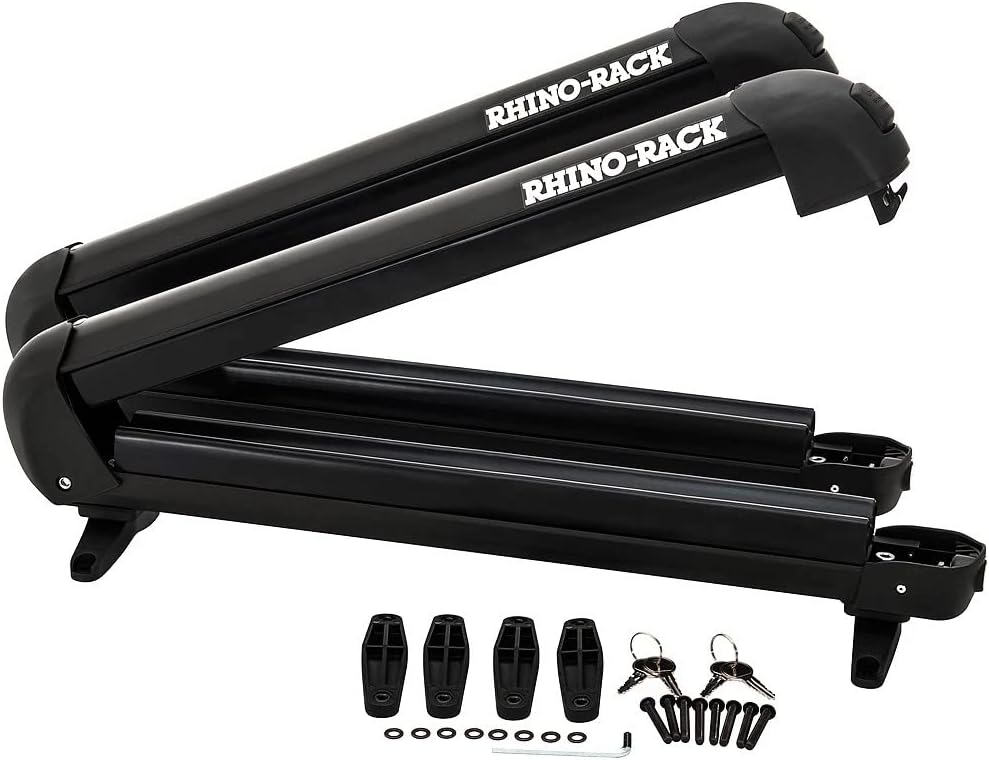 Universal Rhino-Rack Ski & Snowboard Carrier - Locking, Lightweight, Easy Mount for All Vehicles