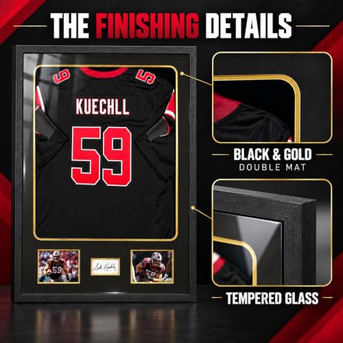 Jersey Display Case with Tempered Glass & Photo Slots - Without Lock, 1 Pack
