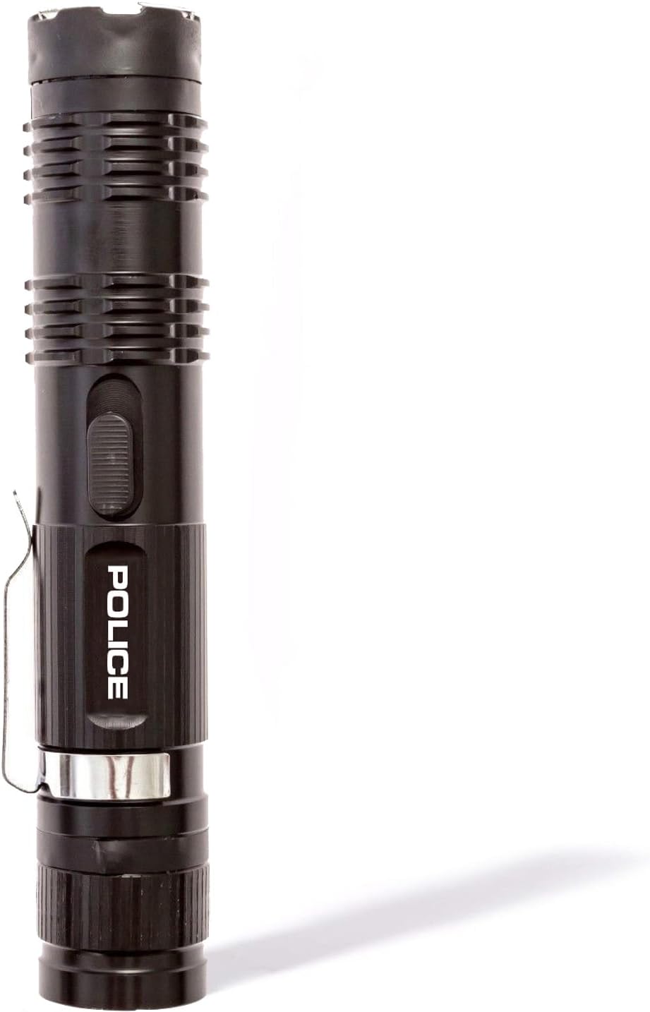 Police Stun Gun for Self Defense – M12 Aluminum High Voltage Mini Rechargeable with LED Flashlight, Compact & Heavy Duty – Personal Security for Women & Men – Black