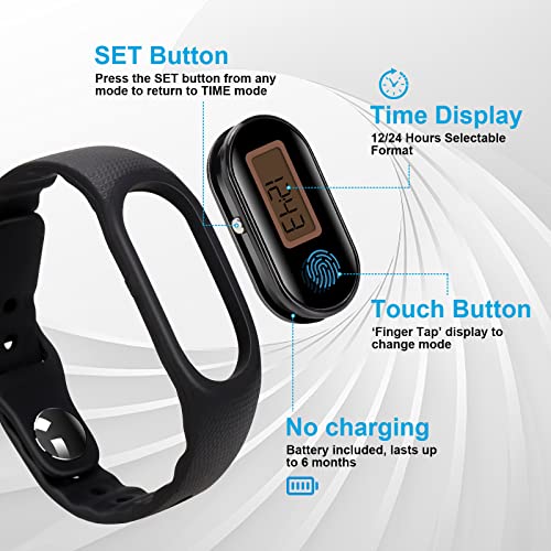 Poriylzz Digital Pedometer Watch for Walking, Calories, Distance & Steps