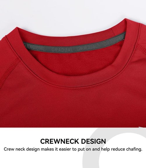 Youth Boys Compression Thermal Shirt Long Sleeve Fleece Undershirt for Boy Football Baseball Soccer Base Layer(Red,S)