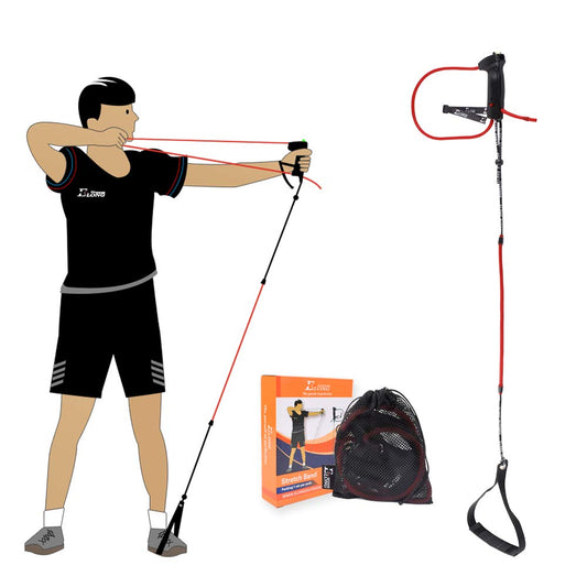 Archery Bow Trainer Draw Training Aid Device Strength Stretch Band Exerciser for Recurve Bow Compound Shooting Kids Adults Beginner Experts red-Blcak