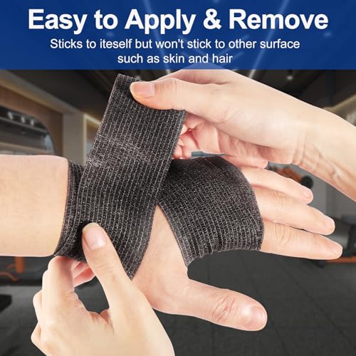Black Self-Adhesive Bandage Wrap 2 Inch x 5 Yards - Medical, Sports & First Aid