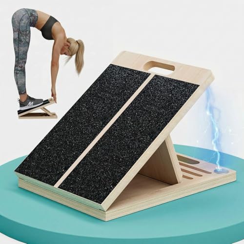 Wood Slant Board for Calf Stretching - Adjustable Incline Wedge for Exercise and Therapy