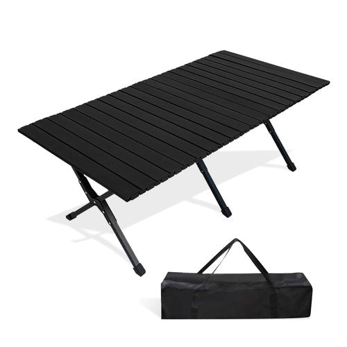 ZYAWP Folding Camping Table with Carry Bag Lightweight Roll-Up Table Aluminum Folding Camp Table That Fold Up Portable Beach Table for Hiking BBQ Party