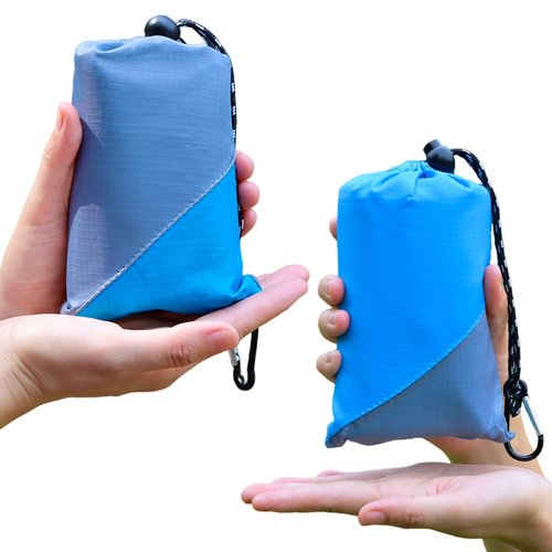 Orga'Neat Outdoor Pocket Blanket, 55”*60” Foldable Compact Lightweight Fast Dry Thin Tarp Mat for Picnic Camping Hiking Backpacking, Water-Resistant, Easily Put in Small Bag
