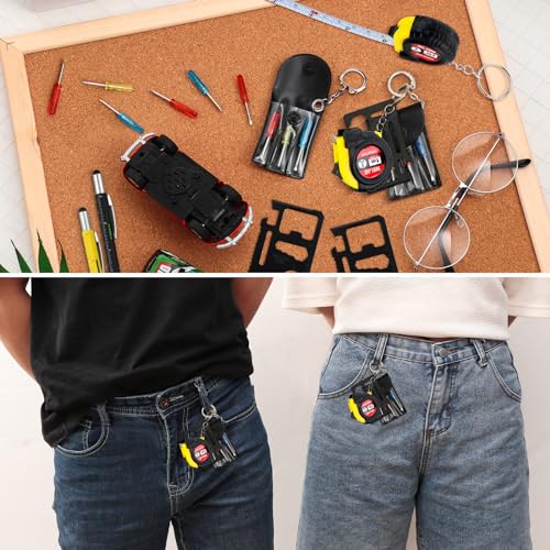 Mini Tape Screwdriver Keychain Set - Yellow & Black, 96 Pieces