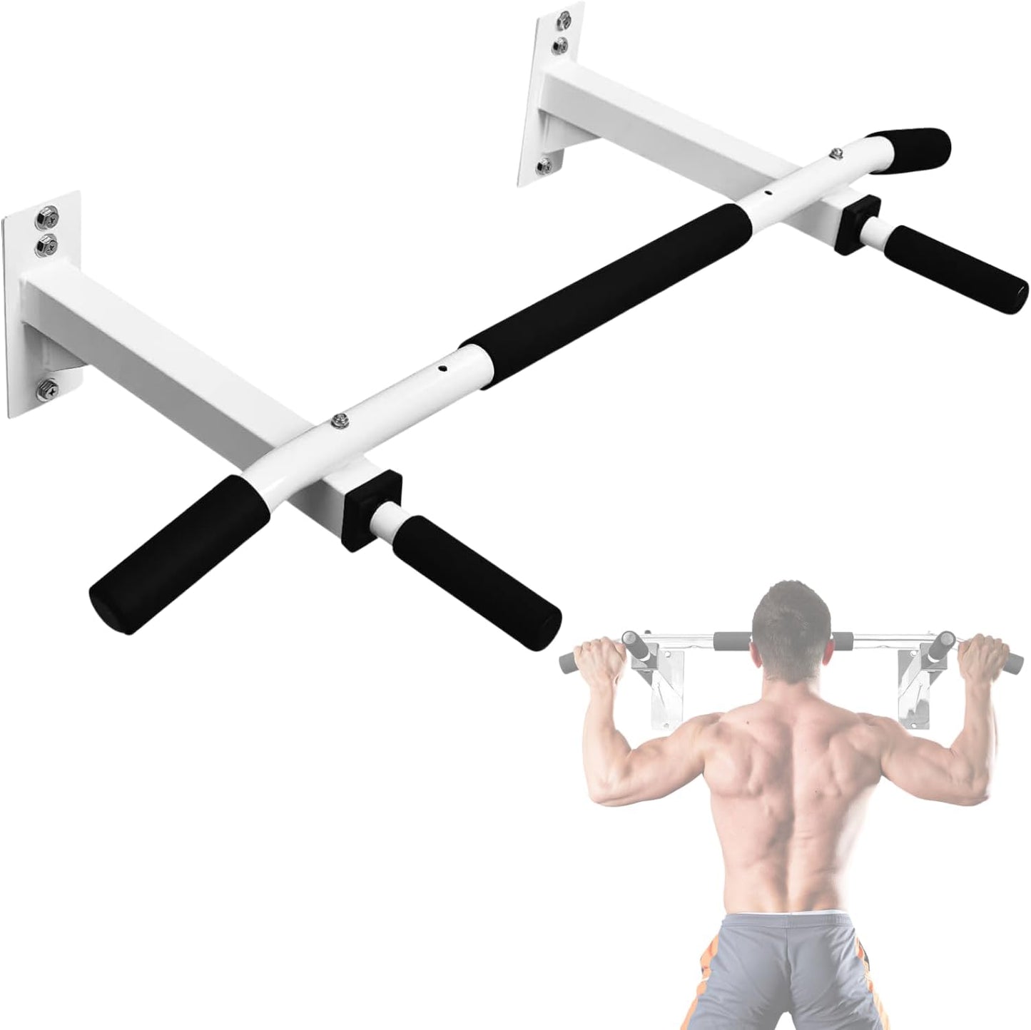 Wall Mounted Pull Up Bar - Multifunctional Home Gym Strength Training Equipment