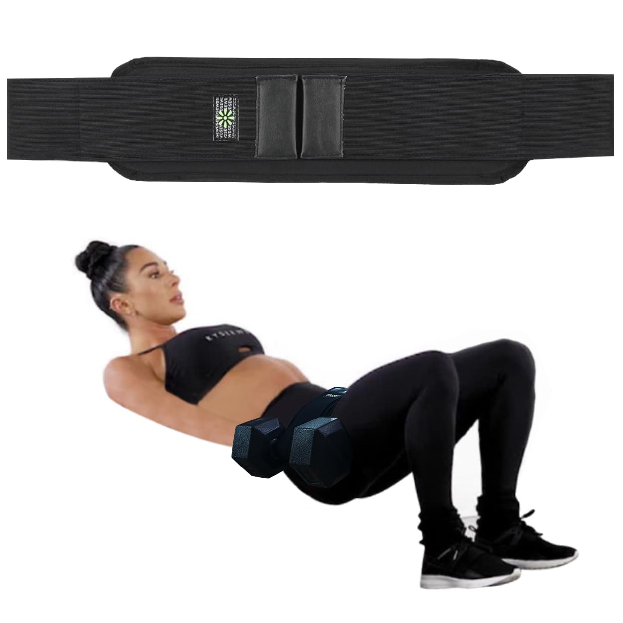 Hip Thrust Belt by SEWD - Use Any Weight to do Lunges, Glute Bridges, Dips and Booty Workouts – Easy to Set Up with Dumbbells for At Home Hip Thrust Use. Reinforced Lightweight Dumbbell Belt for Home Gym