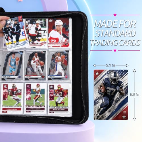 Card Binder Holds 1080 Cards with Pink & Blue 9-Pocket Pages - Sparkle Gradient