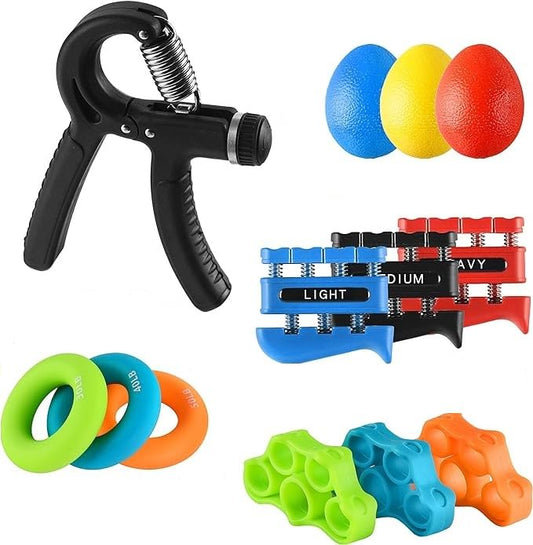 13 Pcs Finger Exerciser, Finger Stretchers, Grip Rings Hand Exerciser, Stress Relief Balls, Hand Grip Strengthener, Set Forearm Adjustable Resistance Hand Gripper, Forearm Grip Workout, Finger
