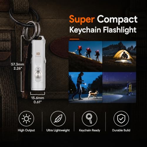 Mini Keychain Flashlight G4-Mao White - Super Bright 650 Lumens, USB-C Rechargeable, Water-Resistant, Compact EDC Light