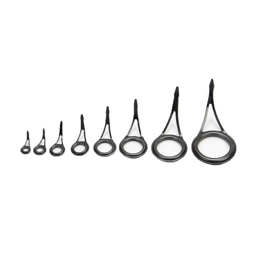 YAFIYGI 8pcs Fishing Pole Eyelets Replacement Kit Fishing Rod Tip Repair Kit Replacement Steel Ceramic Ring Fishing Rod Guides Tips for Rods Micro Tip Eyes Recoil Spring Eyelets Top Pole Guide Tips