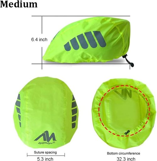 ayamaya Bike Helmet Cover with Reflective Strip, High Visibility Waterproof Cycling Bicycle Helmet Rain Cover Windproof Dustproof Breathable Road Bicycle Helmet Water Cover Ride Gear