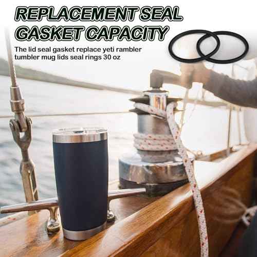 Rubber Seal Replacement Gasket for Yeti 30 oz Tumbler Lids, 6 Pcs Leak-Proof O Ring Gaskets with 1 Pcs Tweezer Compatible with 30/32 oz Tumbler, 14 oz Mug, 26 oz Cup and 35/42 oz Straw Mug