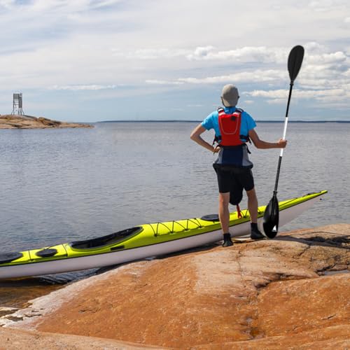 Black 86-Inch Kayak Paddle - Adjustable Aluminum Alloy Shaft with Glass Fiber Blades