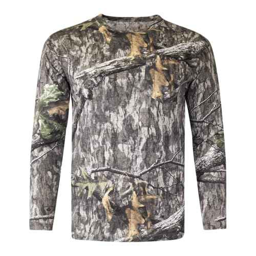 Mossy Oak Long Sleeve Hunting Camo Shirt for Men, with Pocket