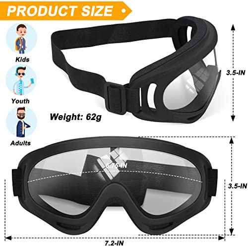 OXG 2 Pairs Motorcycle Goggles Fit Helmet, ATV Ski Goggles Anti-UV Dustproof Windproof Dirt Bike Goggles for Youth Men Women