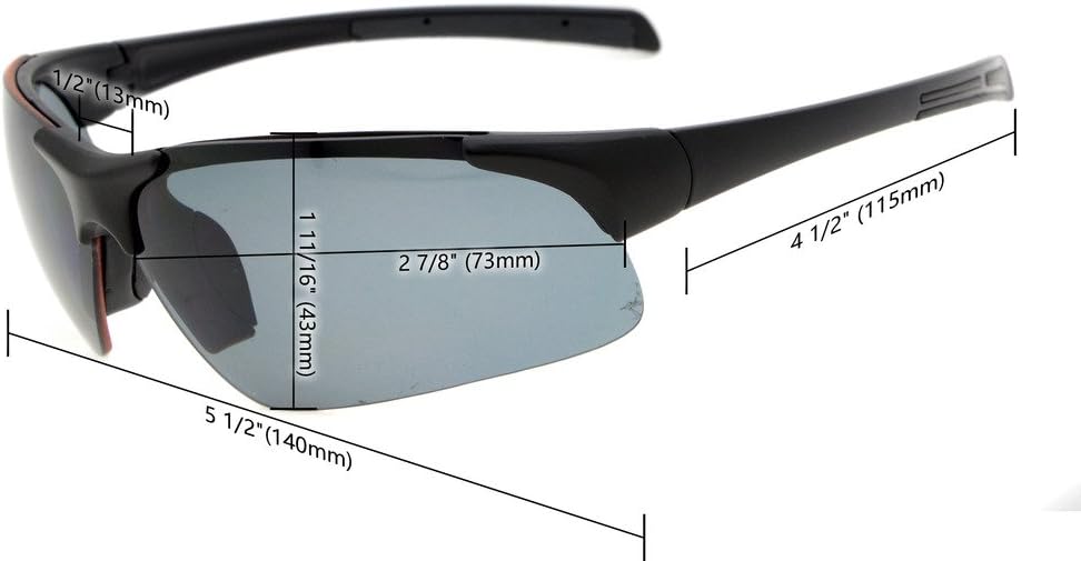 Eyekepper TR90 Unbreakable Sports Polarized Half-Rimless Bifocal Sunglasses