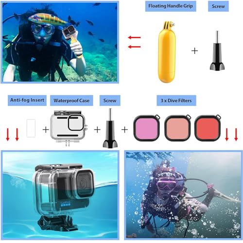 63 in 1 Action Camera Accessories Kit Waterproof Housing Tripod Mounts